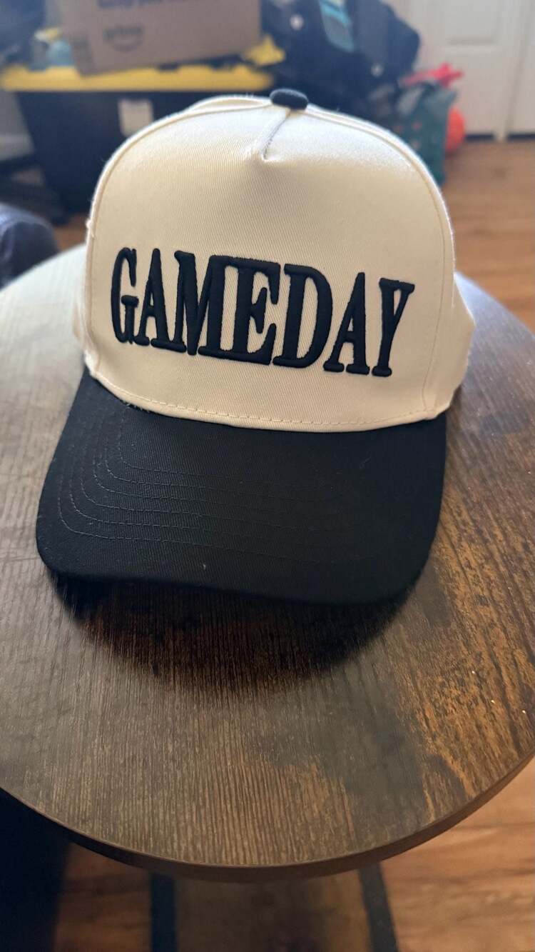 Gameday Snapback Hat Two-Tone Black White Embroidered Baseball Cap